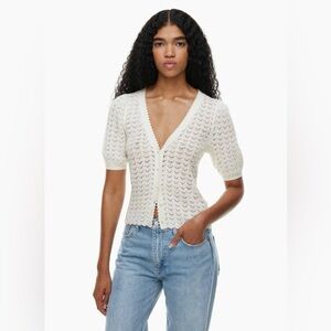 NWT Aritzia Wilfred Fika Wool Crochet Cardigan Top